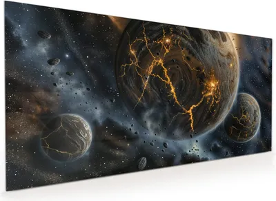 Produktbild von Küchenrückwand Spritzschutz Glas mit Motiv Drei Welten 40 x 40 cm