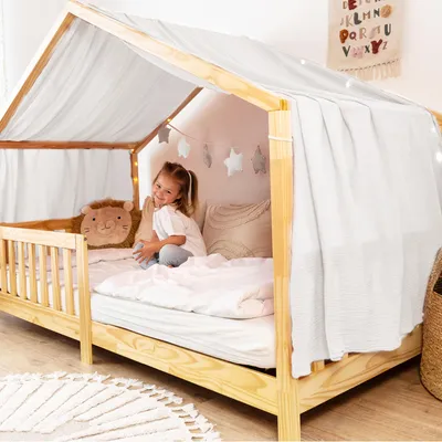 Produktbild von Himmel für Hausbett aus Musselin - Länge 320, 360 oder 420 cm