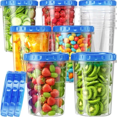 6 Vorratsdosen rund 980 ml, Kunststoff, stapelbar, luftdicht