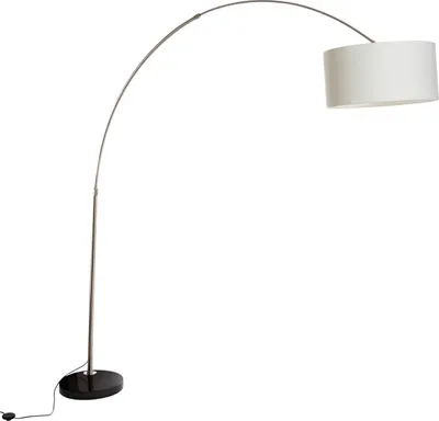Zdjęcie produktu dla Stalowa lampa łukowa z białym abażurem 50 cm - XXL