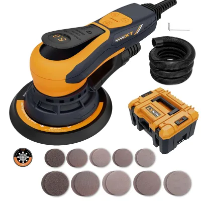 Exzenterschleifer 150 mm, bürstenlos, 350 W, 6 Geschwindigkeiten, Staubabsaugung
