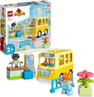 Produktbild von LEGO 10988 DUPLO Die Busfahrt Set, Bus-Spielzeug zum Aufbau sozialer Fähigkeiten, Motorikspielzeug mit Fahrzeug und Figuren, pädagogisches Geschenk für Kleinkinder, Jungen und Mädchen ab 2 Jahren