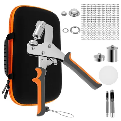 Immagine prodotto di Set di 200 occhielli in acciaio inossidabile (diametro 6 mm e 10 mm) per cuoio, tessuti e teloni