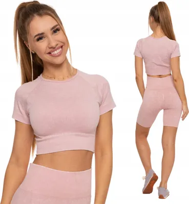 Produktbild von Sporttop - Crop-Top Größe L/XL - Damenoberteil rosa - Sportbekleidung - Fitnesskleidung
