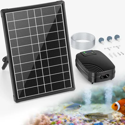 Produktbild von Solar Teichbelüfter Teichpumpe - 4400 mAh - 3 Betriebsmodi - Mit Solarpanel und Akku