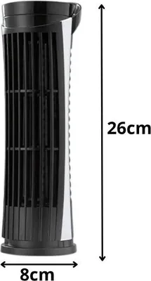 Obrázek produktu pro Verk 16039 Mini sloupový ventilátor s LED osvětlením, 2 rychlosti, USB, černý