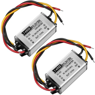 Productafbeelding van 2 stuks DC 24 V naar 12 V omvormer spanningsbuck voeding 60 W