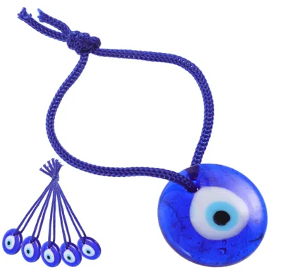 6er-Set blaue Glasaugen-Anhänger, böser Blick, Wanddeko, 10,5 cm