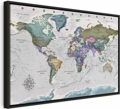 Produktbild von Italienischer Leinwand Leinwandbild - World Destinations (1 Part) Wide 120x80 cm Karten k-A-0380-b-a