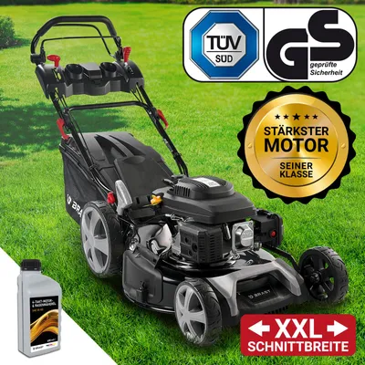 Produktbild von BRAST Benzin Rasenmäher mit Antrieb | 5,2kW (7PS) | 55cm Schnittbreite | viele Modelle | 30-80mm Schnitthöhe | 60L Fangkorb | 4 Takt OHV Motor | Stahlgehäuse | Speed