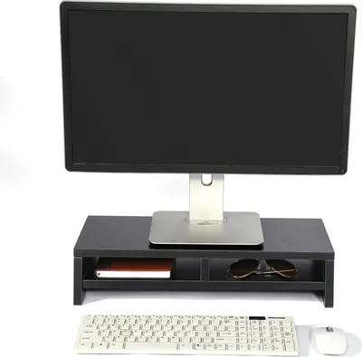 Obrázok produktu pre Stojan na stolný monitor, LCD televízor, notebook, podstavec pod obrazovku, polica, platforma, kancelársky stôl, čierny