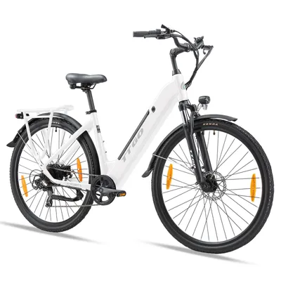 Produktbild von 28" 20AH E Bike, Elektrofahrrad Trekkingrad E-Bike Herren Damen ,120km Reichweite, E-Fahrrad mit 7-Gang-Getriebe, Pedelec Citybike EBike Weiß