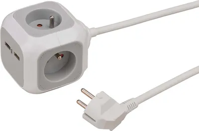 Image de Brennenstuhl, cube de prises ALEA-Power avec 4x prise de courant et 2x USB 1,4m, blanc