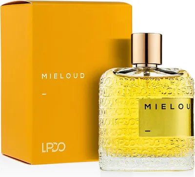 A perfume bottle and its box are displayed against a white background.