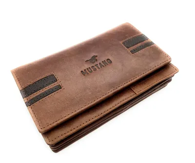 Produktbild von Mustang echt Leder Damen Geldbörse Portemonnaie mit RFID Schutz auch für Linkshänder