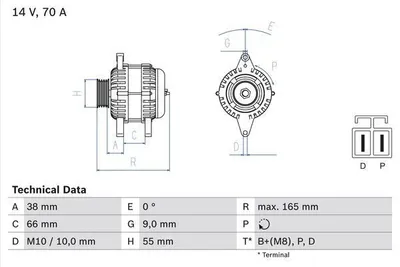 Produktbild von Bosch Lichtmaschine Generator 70A
