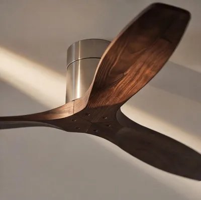 Image de Forlight - Ventilateur de plafond Stem Evo, Ø 1320 mm, moteur DC silencieux, 30 W, 6 vitesses, télécommande incluse, 20-32 m², mode été/hiver, pales noires