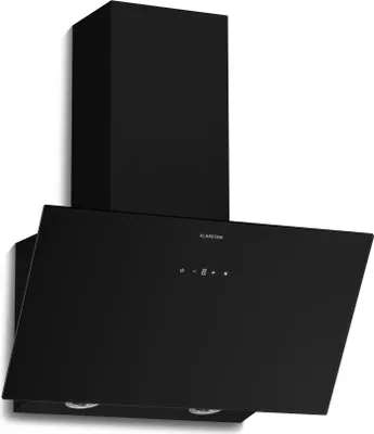 Zdjęcie produktu dla Klarstein Laurel Kopffreihaube - 60cm Winkel-Abzugshaube, 417 m³/h, Touch-Bedienung, LED-Beleuchtung, A+++ Energieeffizienz, Umluft & Abluft, leise, Glasdesign, dunstabzugshaube, Czarny