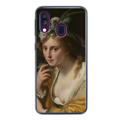 Produktbild von MuchoWow® Handyhülle Schutzhülle Hülle für Samsung Galaxy A40 Eine Hirtin - Gemälde von Paulus Moreelse Silikon Softcase Handy Hülle - Handy-Tasche