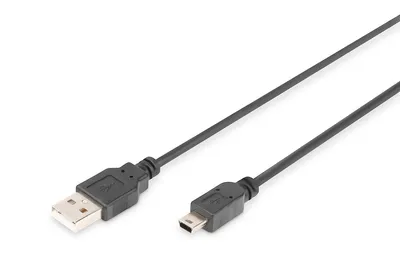 Immagine prodotto di Digitus DB-300130-030-S Digitus USB 2.0-Anschlusskabel, Typ A auf Mini B 3,0m sw