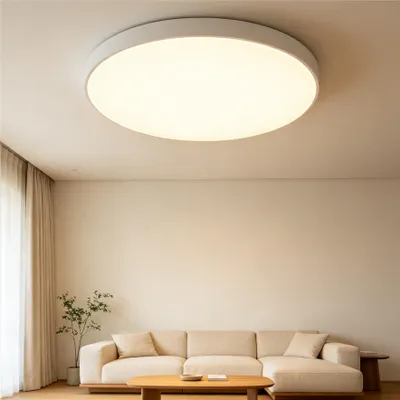 Zdjęcie produktu dla Oświetlenie sufitowe LED UISEBRT, 72W, ciepła biel, lampa do pomieszczeń wilgotnych (IP44), płaska lampa sufitowa do łazienki, kuchni, przedpokoju, lampa do łazienki, oświetlenie do piwnicy