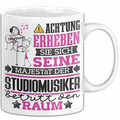 Produktbild von Studiomusiker Geschenk Tasse Lustiger Spruch Erheben Sie Sich Der Studiomusiker Betritt den Raum (Weiß)