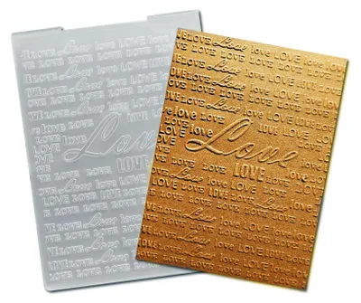 Prägemappe Liebeswörter 10,6x14,5 cm für Karten & Scrapbooking