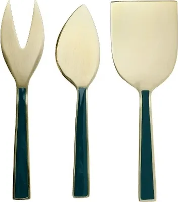 Produktbild von Artesà Käsemesser-Set, Grün und Gold, 3-teilig Geschenkbox