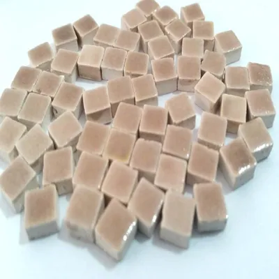 Imagen del producto de Miniaturas de mosaico de cerámica, 5x5 mm, 1000 unidades, color gris-beige, para decoración