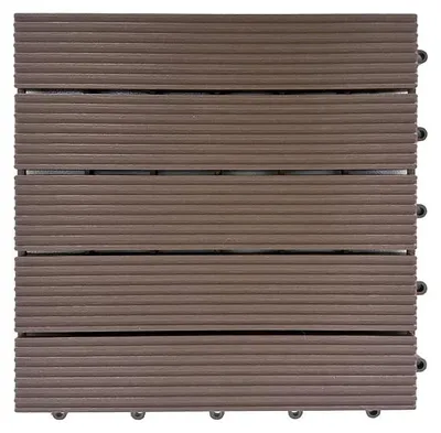Produktbild von Outgarden Hellbraun 30x30 cm WPC Terrassenfliese, Kunststofffliese, Terrassenplatte, Outdoorfliese, Sichtschutzfliese, Steckfliese, Gartenfliese, Balkonfliese