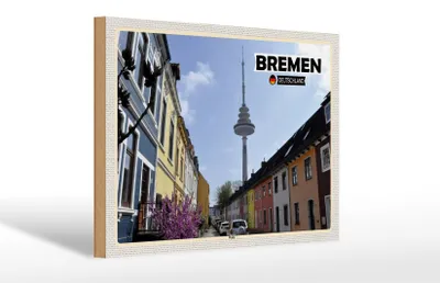 Produktbild von Holzschild Städte Bremen Deutschland Wallanlagen 30x20cm