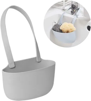 Küchenorganizer mit Schwammhalter, hängende Spülcaddy in Grau für effiziente Raumnutzung