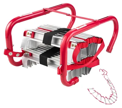 Touwladder 4 m, 2 Etagen, Aluminium, 453,6 kg, antirutsch