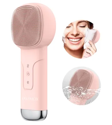 Produktbild von 6 in 1 Elektrische Gesichtsreinigungsbürste,für Männer und Frauen, 800 mAh wiederaufladbare, 3 Modi,Vibration, heiße und kalte Kompresse,Rosa