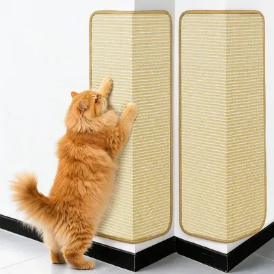 Produktbild von Katzenkrabmatte Set - Sisal Kratzunterlage für Möbel - 60 x 40 cm
