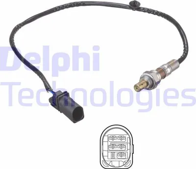 Produktbild von DELPHI Lambdasonde für FIAT GRANDE PUNTO (199) vor-Kat Beheizt 545mm ES21179-12B1