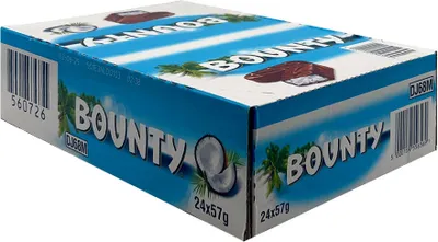 Produktbild von Bounty Kokosnuss Schokoriegel, Kiste mit 24x 57g