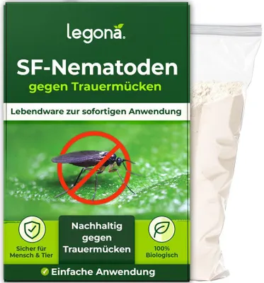 Produktbild von Legona SF-Nematoden 100 Mio - Nematoden gegen Trauermücken zum Gießen - Deckt 200 m² Blumenerde oder 1200 Pflanzen ab