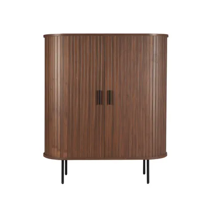 Produktbild von Möbilia Kommode | 2 Schiebetüren | B 100 x T 40 x H 118 cm | walnuss – schwarz | 32020007 | Serie KOMMODE