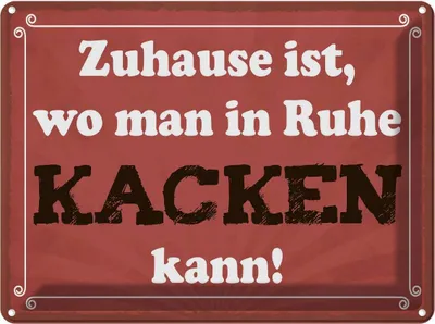 Produktbild von vianmo Blechschild 30x40 cm Zuhause wo in Ruhe kacken kann Spruch Zitat