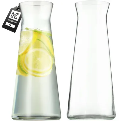 Glaskaraffe 1L, 2er-Set, spülmaschinengeeignet, bleifrei