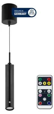 Productafbeelding van LED hanglamp op batterijen, uitschuifbaar van 37 tot 163 cm, zwart