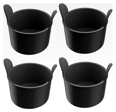 Produktbild von Silikon-Auflaufförmchen, für Heißluftfritteuse und ofenfest, Schwarz, 4 Stück