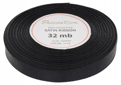Produktbild von PassionRoom_pl Satinband Dekoband Schwarz 12mm 32m