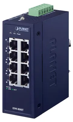 Produktbild von PLANET ISW-800T, Unmanaged, L2, Fast Ethernet (10/100), Vollduplex, Wandmontage