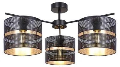 Zdjęcie produktu dla Lampa wisząca MALAVI czarno-złota 3xE27x20W metal wym:31x57x57cm IP20 Kaja