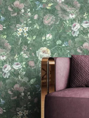 Produktbild von NEWROOM Tapete Grün Vliestapete Blumen - Blumentapete Floral Weiß Rosa Rosen Pfingstrosen Rosentapete Romantisch Vintage