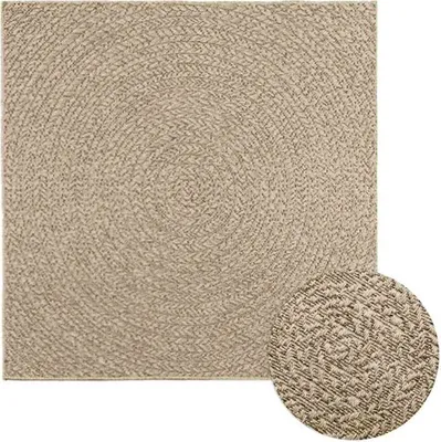 Productafbeelding van Vloerkleed ZIZUR beige binnen en buiten 120x120 cm jute look
