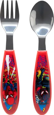 Produktbild von Spiderman Kinderbesteck Set 2-teilig – Löffel & Gabel mit Motivgriffen