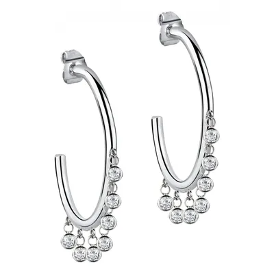 Image de Boucles d'oreilles demi-cercle avec cristaux Cerchi SAKM42